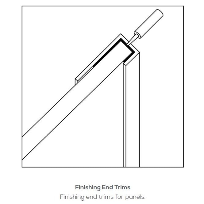 Showerwall 3mm 2450mm  Compact Tile Panel End Cap Trim Choose Finish)