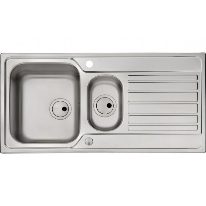 Abode  Connekt 1.5 Bowl and Drainer Inset Sink - St/Steel