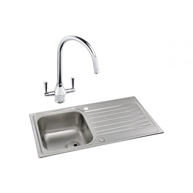 Abode  Connekt 1 Bowl Inset Stainless Steel Sink and Astral Tap Pack