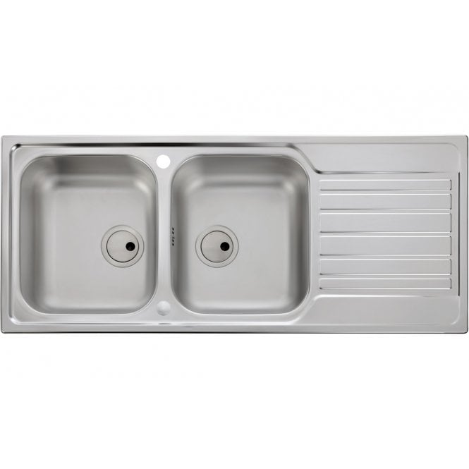Abode  Connekt 2 Bowl and Drainer Inset Sink - St/Steel