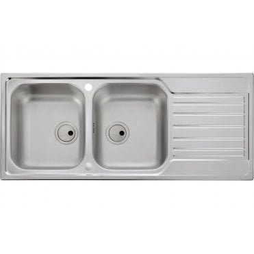 Abode Connekt 2 Bowl and Drainer Inset Sink - St/Steel