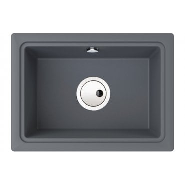 Abode Denton Compact 1 Bowl Undermount Sink - Grey Metallic