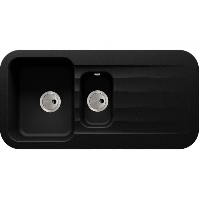 Abode  Dune 1.5 Bowl and Drainer Granite Inset Sink - Black