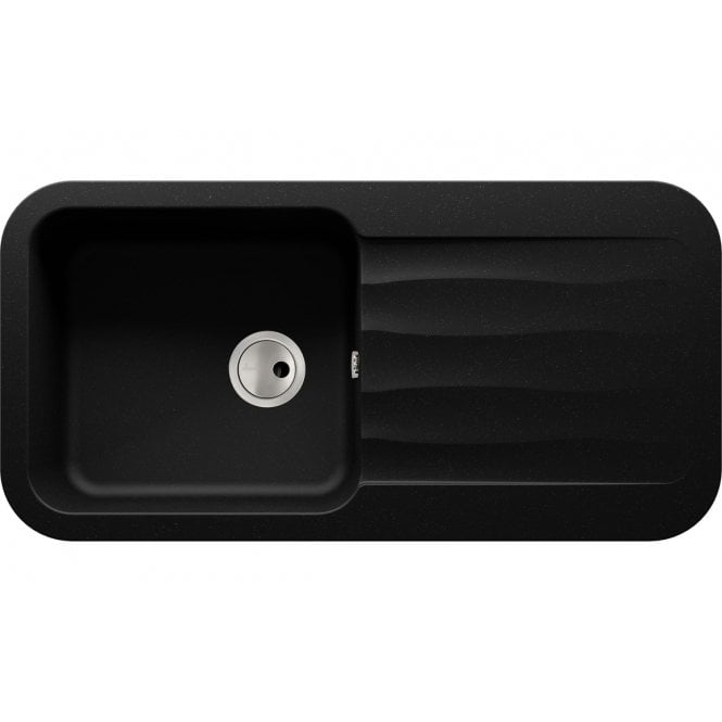 Abode  Dune 1 Bowl and Drainer Granite Inset Sink - Black