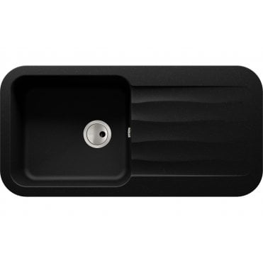 Abode Dune 1 Bowl and Drainer Granite Inset Sink - Black