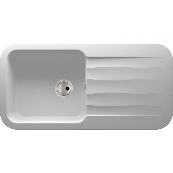 Abode  Dune 1 Bowl and Drainer Granite Inset Sink - Frost White