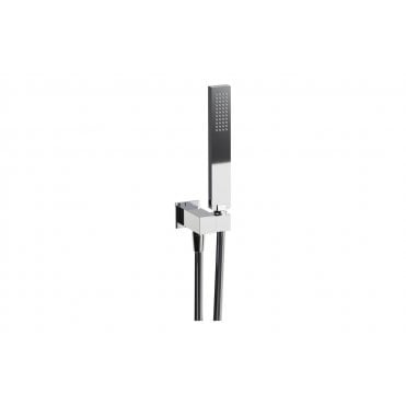 Abode Euphoria Square Wall Outlet  Handset  and Bracket Set Chrome