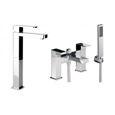 Abode Fervour Pack Offer 4 (Tall Basin Mixer and Bath/Shower Mixer) - Chrome