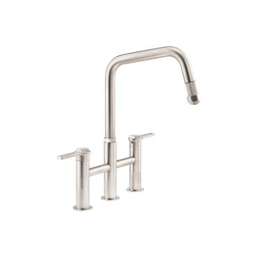 Abode Hex Bridge Dual Lever Mixer Tap with Pull Out