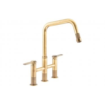 Abode Hex Bridge Dual Lever Mixer Tap with Pull Out