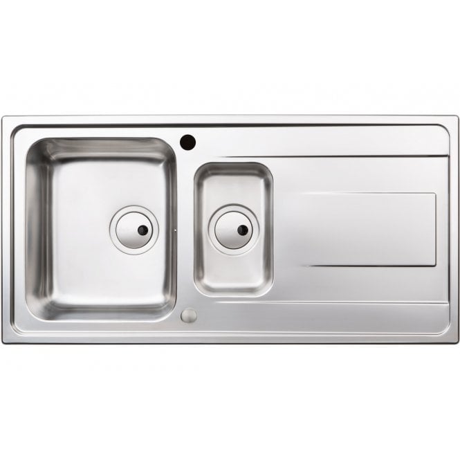 Abode  Ixis 1.5 Bowl and Drainer Inset Sink - St/Steel