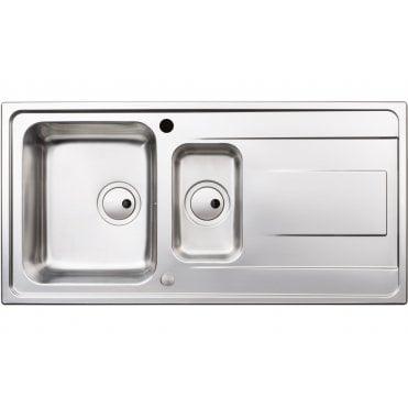 Abode Ixis 1.5 Bowl and Drainer Inset Sink - St/Steel