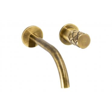 Abode Kite Wall Mounted Basin Mixer - Antique Brass