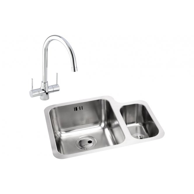 Abode  Matrix 1.5 Bowl Left Hand Main Bowl Undermount Stainless Steel Sink and Nexa Tap Pack