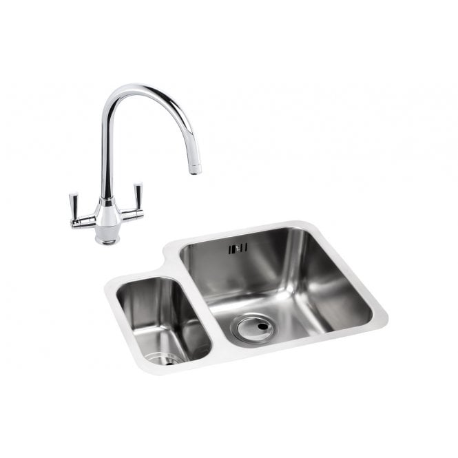 Abode  Matrix 1.5 Bowl Right Hand Main Bowl Undermount Stainless Steel Sink and Astral Tap Pack