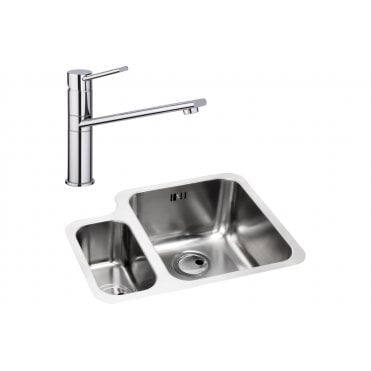 Abode Matrix 1.5 Bowl Right Hand Main Bowl Undermount Stainless Steel Sink and Specto Tap Pack