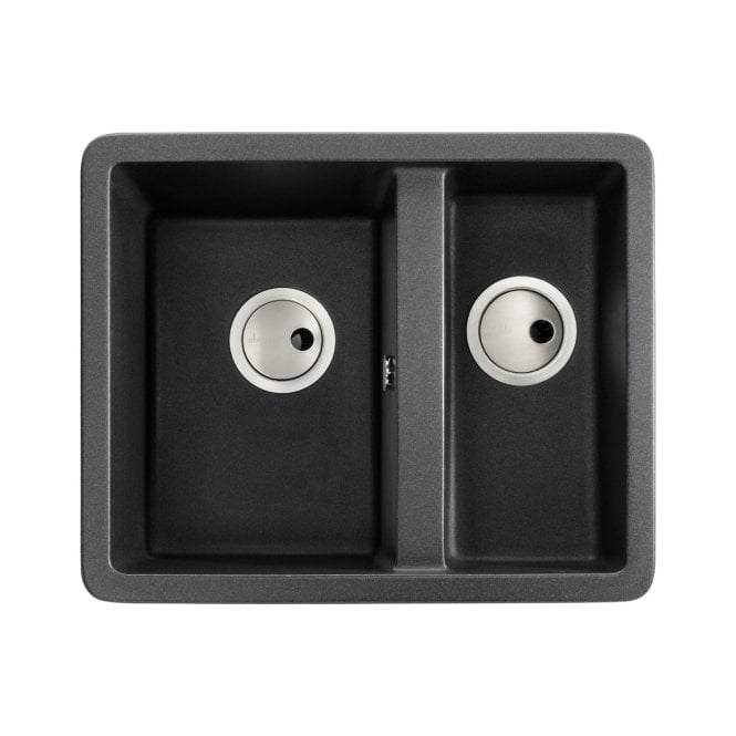 Abode  Matrix Sq GR15 1.5 Bowl Granite Inset/Undermount Sink - Black Metallic