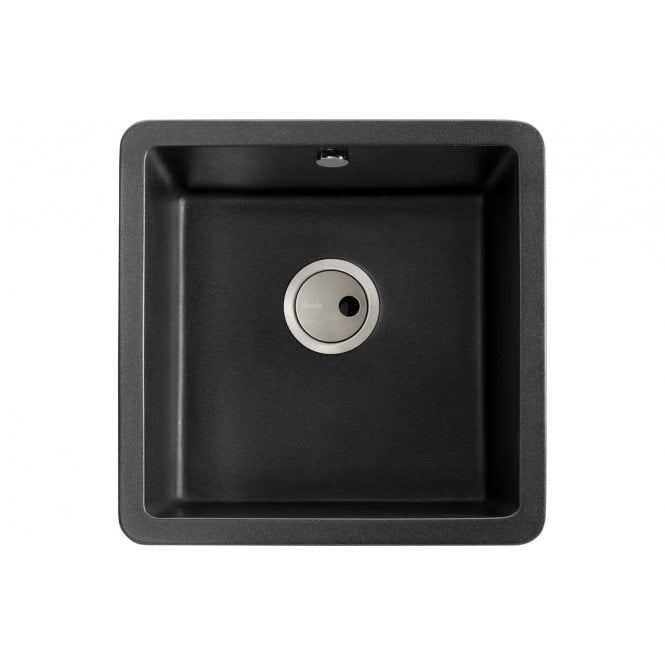 Abode  Matrix Sq GR15 1 Bowl Granite Inset/Undermount Sink - Black Metallic
