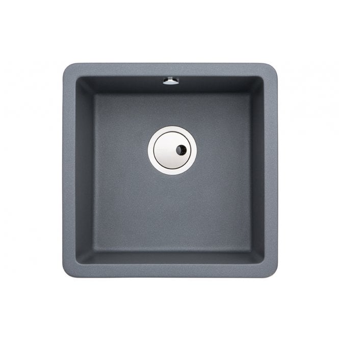 Abode  Matrix Sq GR15 1 Bowl Granite Inset/Undermount Sink - Grey Metallic