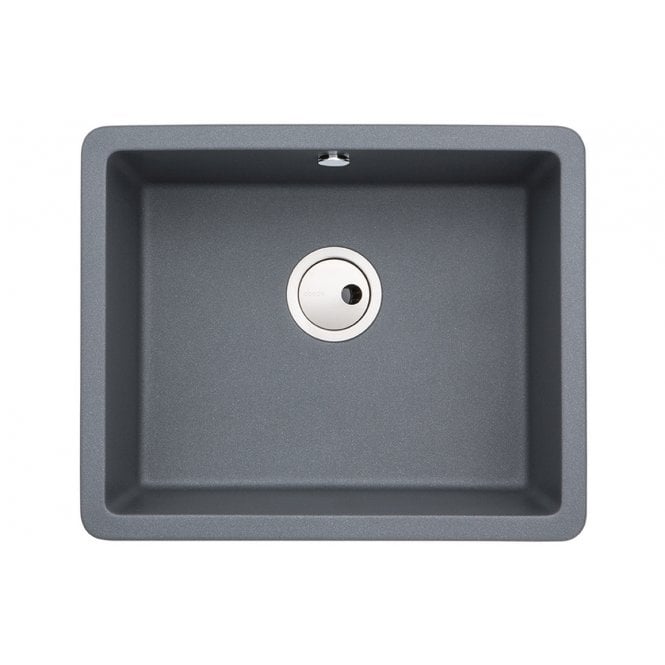 Abode  Matrix Sq GR15 Large 1 Bowl Granite Inset/Undermount Sink - Grey Metallic