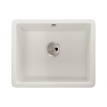 Abode Matrix Sq GR15 Large 1 Bowl Granite Inset/Undermount Sink - White