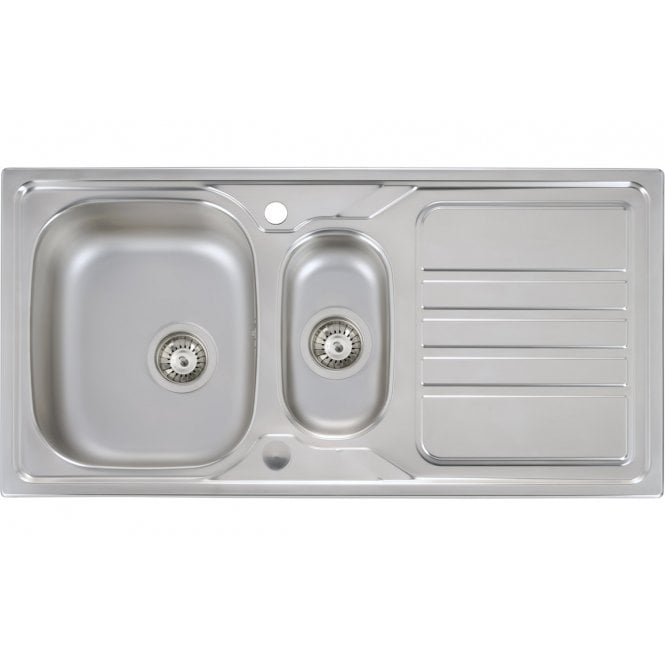Abode  Mikro 1.5 Bowl and Drainer Inset Sink (Boxed inc. wastes) - St/Steel