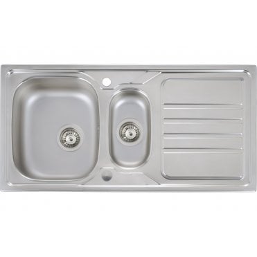 Abode Mikro 1.5 Bowl and Drainer Inset Sink (Boxed inc. wastes) - St/Steel