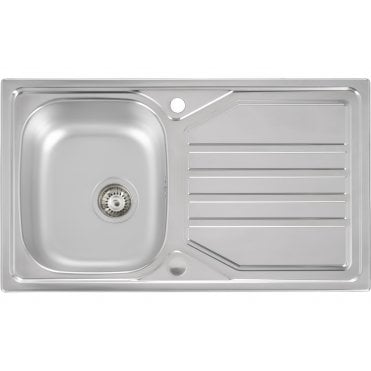 Abode Mikro 1 Bowl and Drainer Inset Sink (Boxed inc. waste) - St/Steel