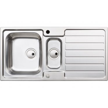Abode Neron 1.5 Bowl and Drainer Inset Sink - St/Steel