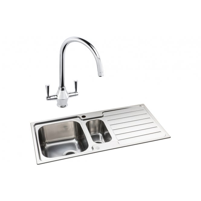 Abode  Neron 1.5 Bowl Inset Stainless Steel Sink and Astral Tap Pack