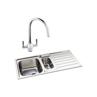 Abode Neron 1.5 Bowl Inset Stainless Steel Sink and Astral Tap Pack