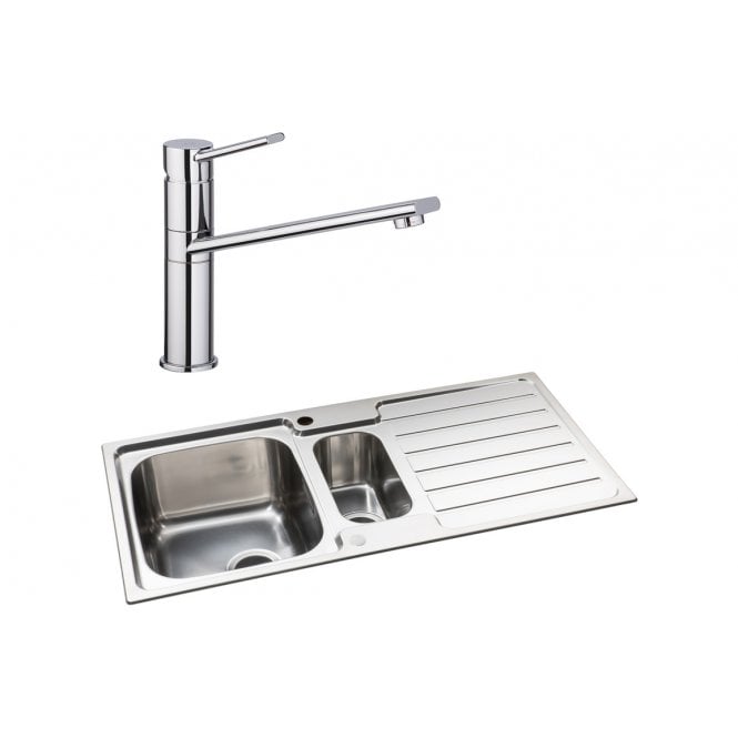 Abode  Neron 1.5 Bowl Inset Stainless Steel Sink and Specto Tap Pack