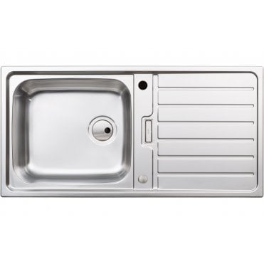 Abode Neron 1 Bowl and Drainer Inset Sink - St/Steel