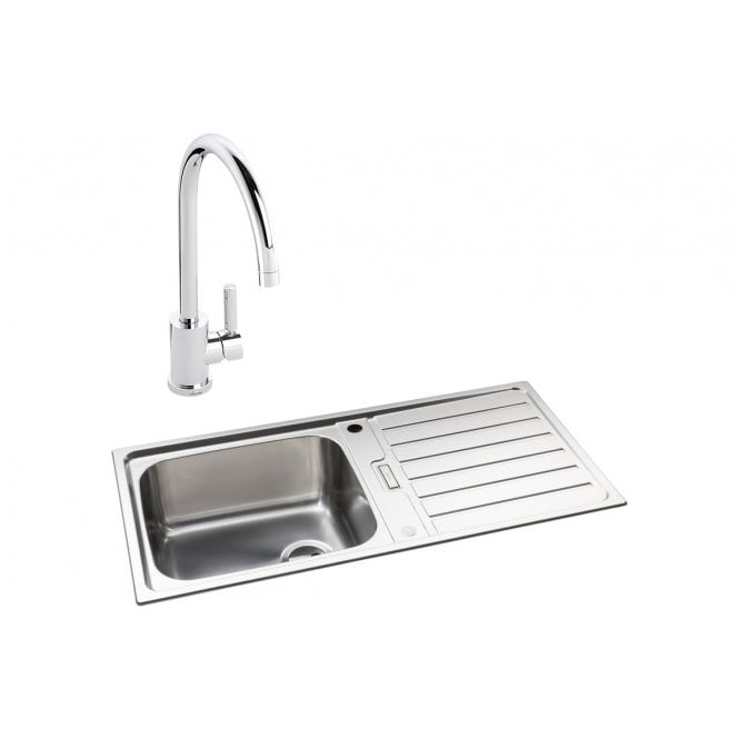 Abode  Neron 1 Bowl Inset Stainless Steel Sink and Atlas Tap Pack