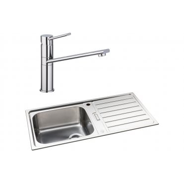 Abode Neron 1 Bowl Inset Stainless Steel Sink and Specto Tap Pack