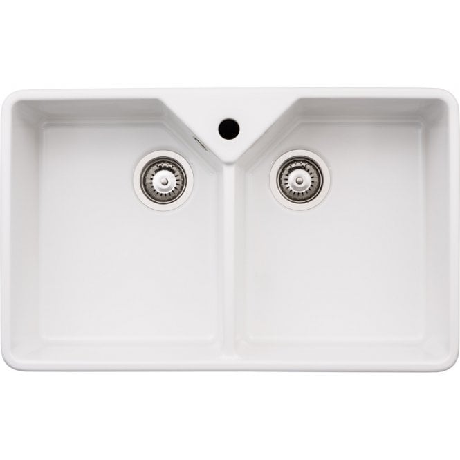 Abode  Provincial Large 2 Bowl Undermount Sink - White