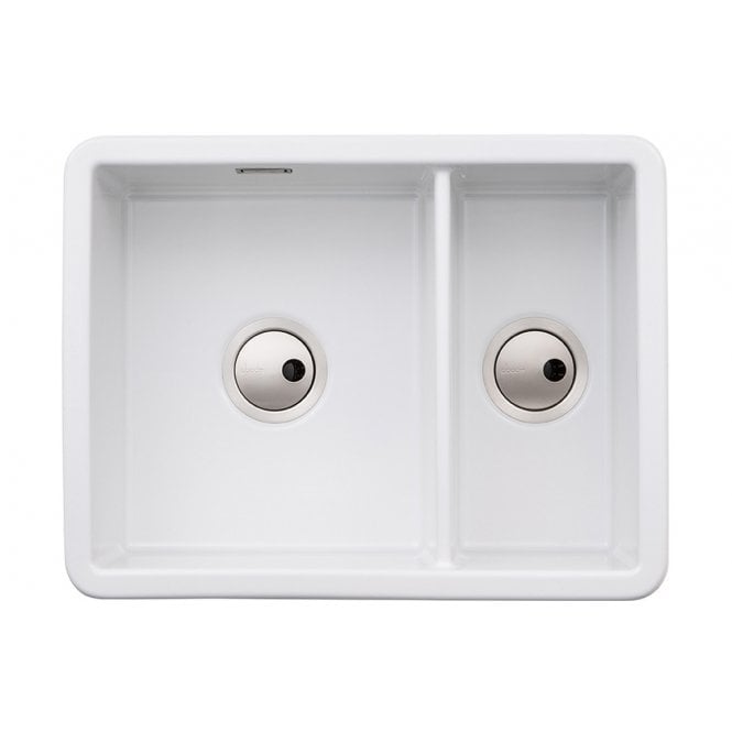 Abode  Sandon 1.5 Bowl Ceramic Undermount/Inset Sink - White