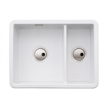 Abode Sandon 1.5 Bowl Ceramic Undermount/Inset Sink - White