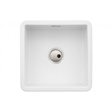 Abode Sandon 1 Bowl Ceramic Undermount/Inset Sink - White