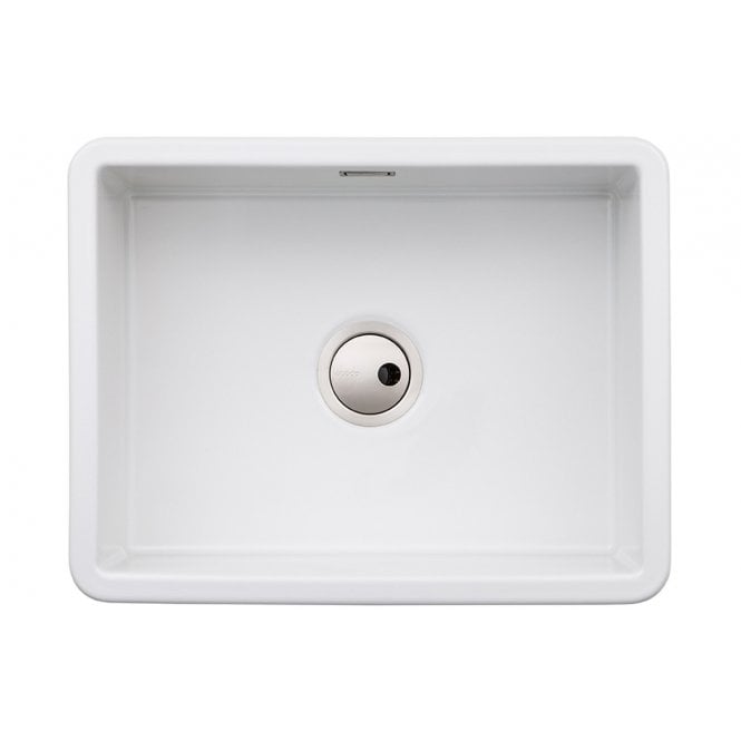 Abode  Sandon Large 1 Bowl Ceramic Undermount/Inset Sink - White