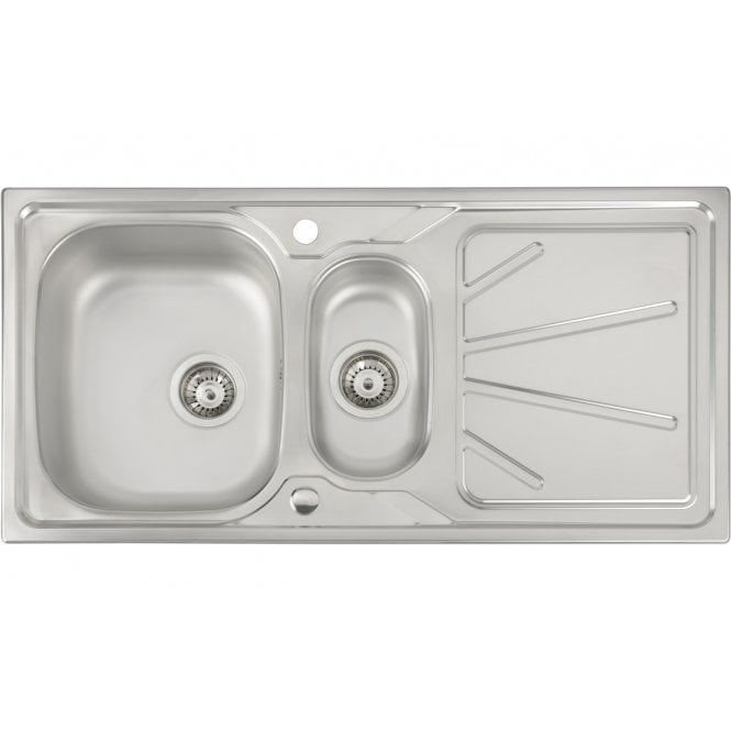 Abode  Trydent 1.5 Bowl and Drainer Inset Sink - St/Steel