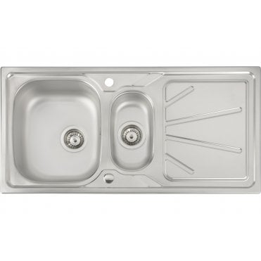 Abode Trydent 1.5 Bowl and Drainer Inset Sink - St/Steel