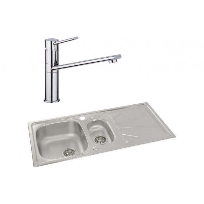 Abode  Trydent 1.5 Bowl Inset Stainless Steel Sink and Specto Tap Pack