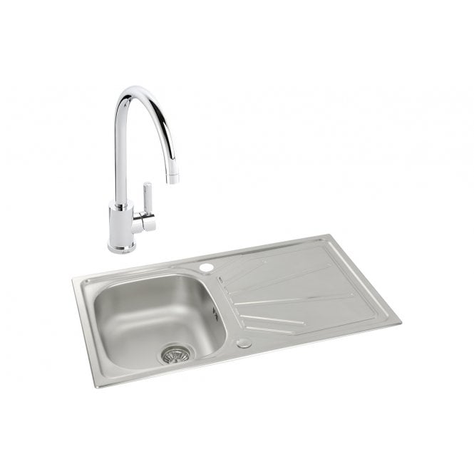 Abode  Trydent 1 Bowl Inset Stainless Steel Sink and Atlas Tap Pack