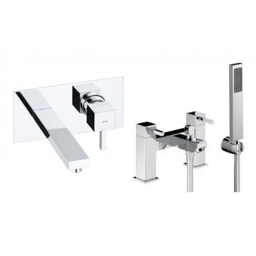 Abode Zeal Pack Offer 6 (Wall Mounted Basin Mixer and Bath/Shower Mixer) - Chrome