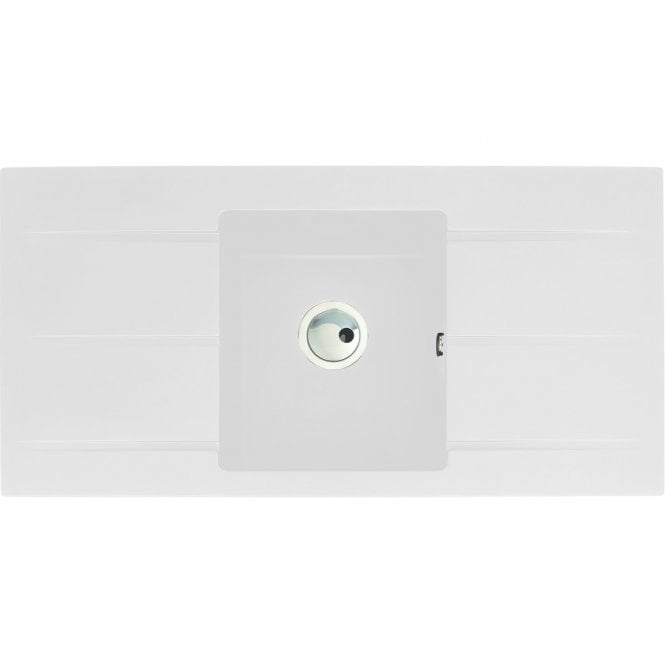 Abode Zero 1 Bowl and Double Drainer Granite Inset Sink - White