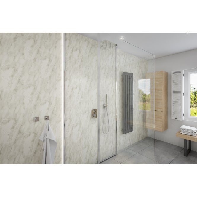 Aqua Wall Panels Aqua 250 PVC Light Grey Marble Wall & Ceiling Panels Covers 2.7M2