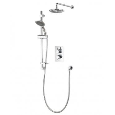 Aqualisa Aq Round Concealed Thermostatic Shower Valve Kit With Shower Head - Chrome