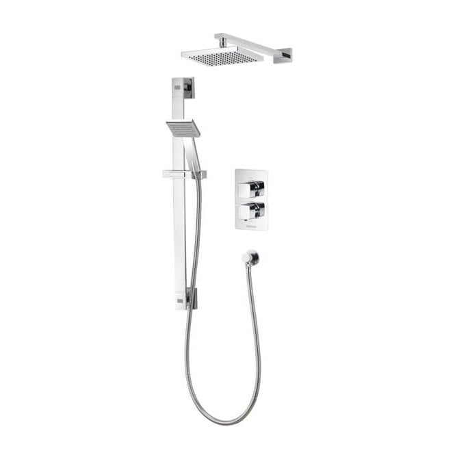Aqualisa  Aq Square Concealed Thermostatic Shower Valve Kit With Shower Head - Chrome