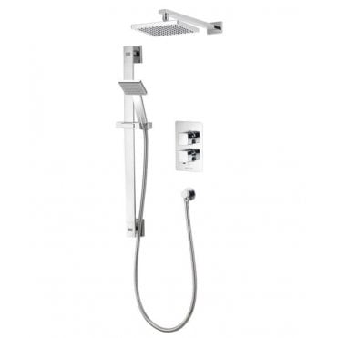 Aqualisa Aq Square Concealed Thermostatic Shower Valve Kit With Shower Head - Chrome